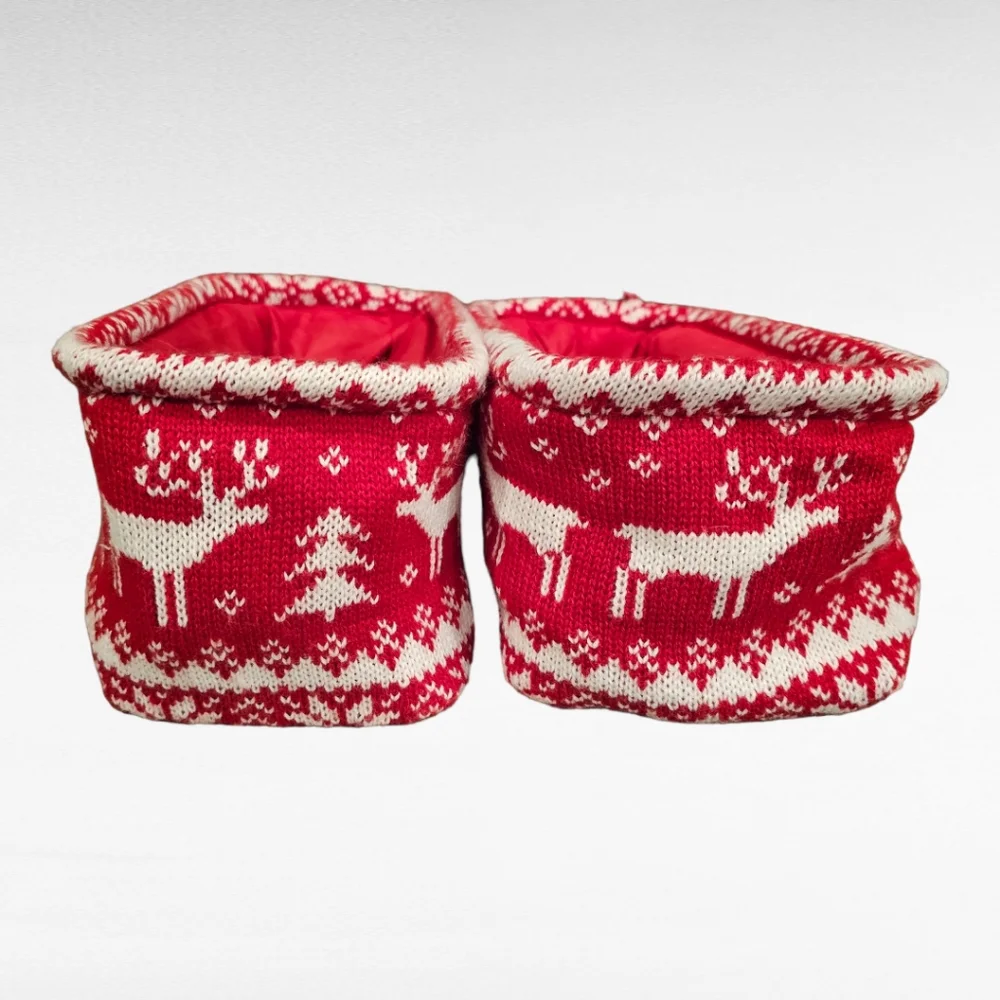 Nordic Design Collapsible Knit Storage Baskets Set of 2